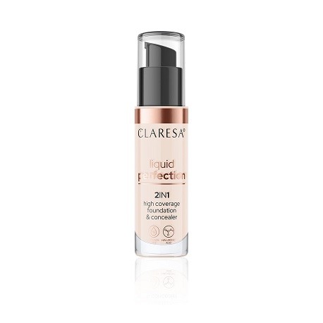 Claresa LIQUID PERFECTION 2 In 1 High Coverage Foundation & Concealer No 101 Light (34g)