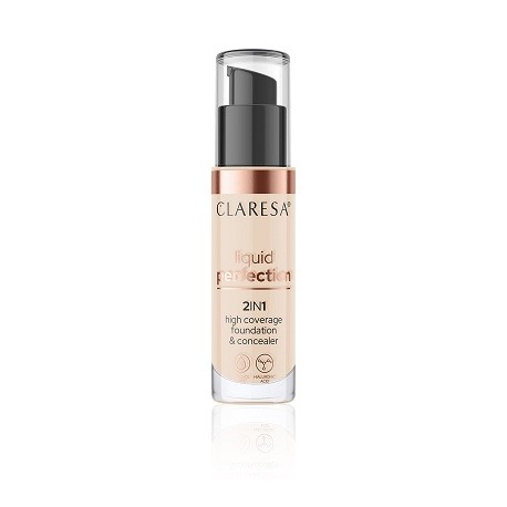 Claresa LIQUID PERFECTION 2 In 1 High Coverage Foundation & Concealer No 102 Warm Medium (34g)