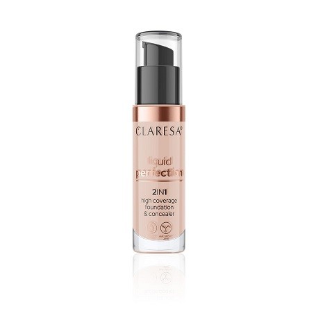 Claresa LIQUID PERFECTION 2 In 1 High Coverage Foundation & Concealer No 104 Nude (34g)