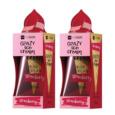 HiSkin CRAZY ICE CREAM Κρέμα Σώματος "Φράουλα" 200ml