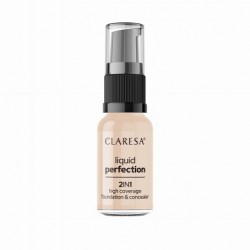 Claresa LIQUID PERFECTION 2 In 1 High Coverage Foundation & Concealer No 102 Warm Medium (18g)