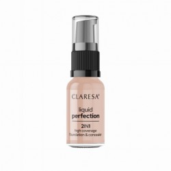 Claresa LIQUID PERFECTION 2 In 1 High Coverage Foundation & Concealer No 104 Nude (18g)
