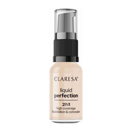Claresa LIQUID PERFECTION 2 In 1 High Coverage Foundation & Concealer No 101.5 Vanilla (18g)