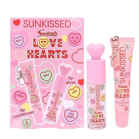 Sunkissed x Love Hearts Cherry Lip Gloss & Lip Conditioner Duo Gift Set