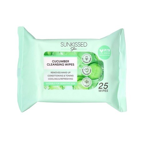 Sunkissed Skin Cucumber Cleansing Wipes Face & Body Makeup Remover (25pcs)