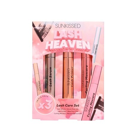 Sunkissed Lash Heaven Care Gift Set 3 Pack Trio Serum, Primer & Curling Mascara (3x10ml)